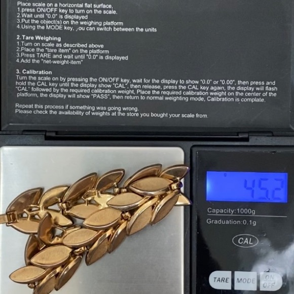 Vintage 50’s Crown Trifari Gold-tone Laurel Leaf Link 7.5” Bracelet - Picture 4 of 12